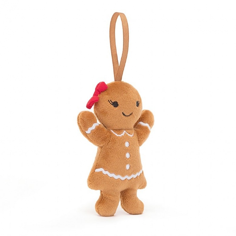 Jellycat Festive Folly Gingerbread Ruby 10 CM X 6 CM, Jellycat USA | AZ7501623