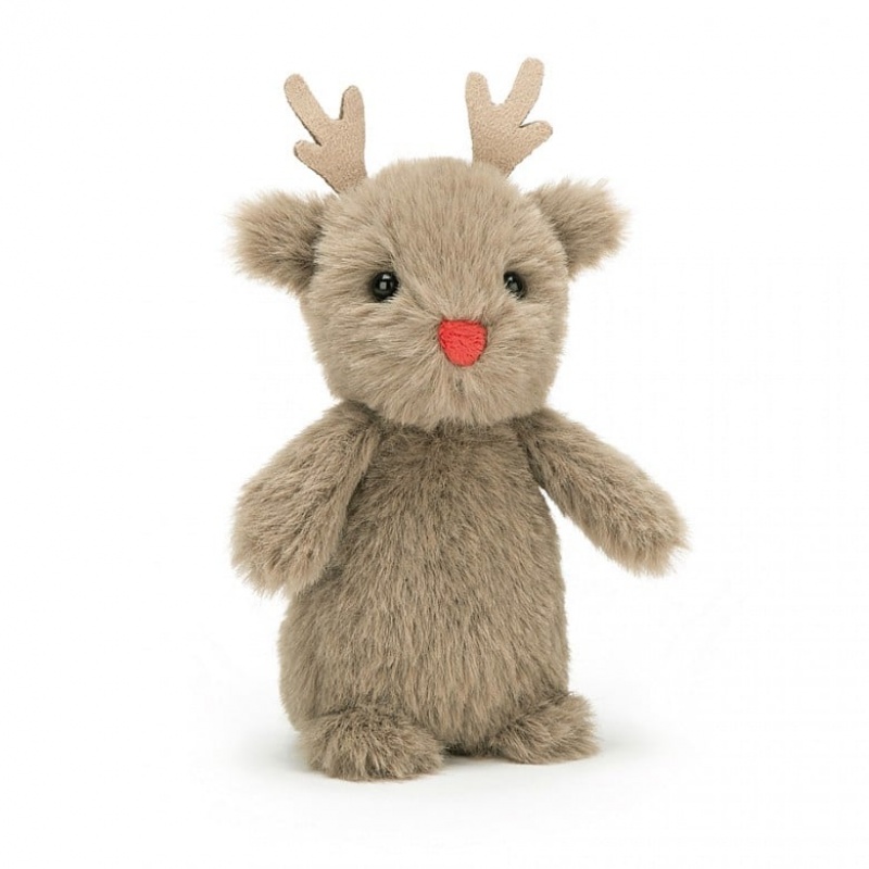 Jellycat Fluffy Reindeer 12 CM X 5 CM, Jellycat USA | VE0958764