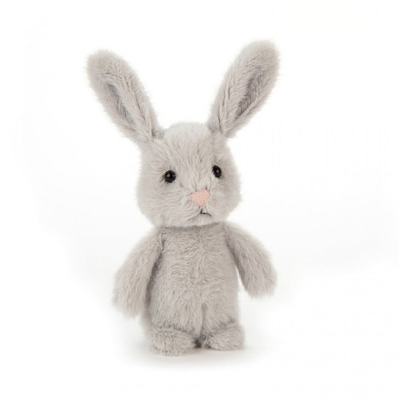 Jellycat Fluffy Silver Bunny 11 CM X 7 CM, Jellycat USA | PM4125906