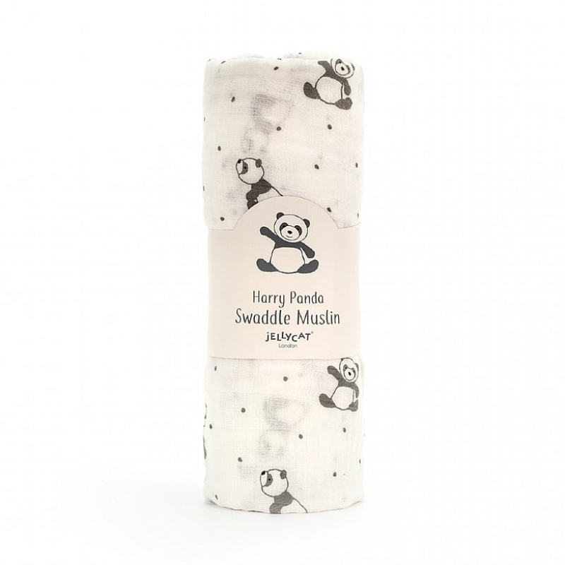 Jellycat Harry Panda Swaddle Muslin 120 CM, Jellycat USA | XW1752649