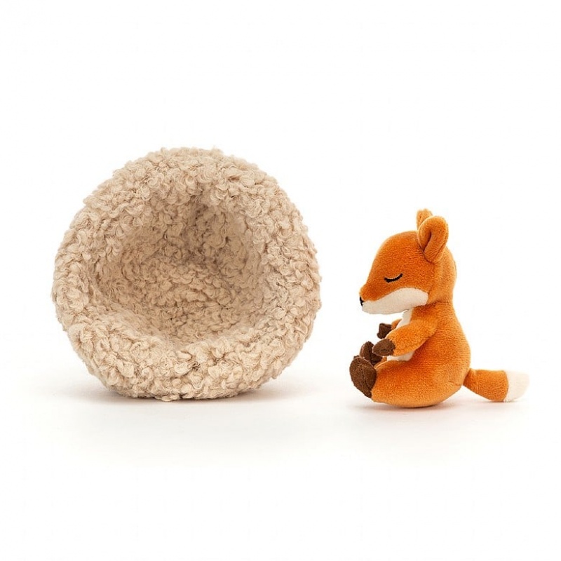 Jellycat Hibernating Fox 12 CM X 12 CM, Jellycat USA | NA2467159