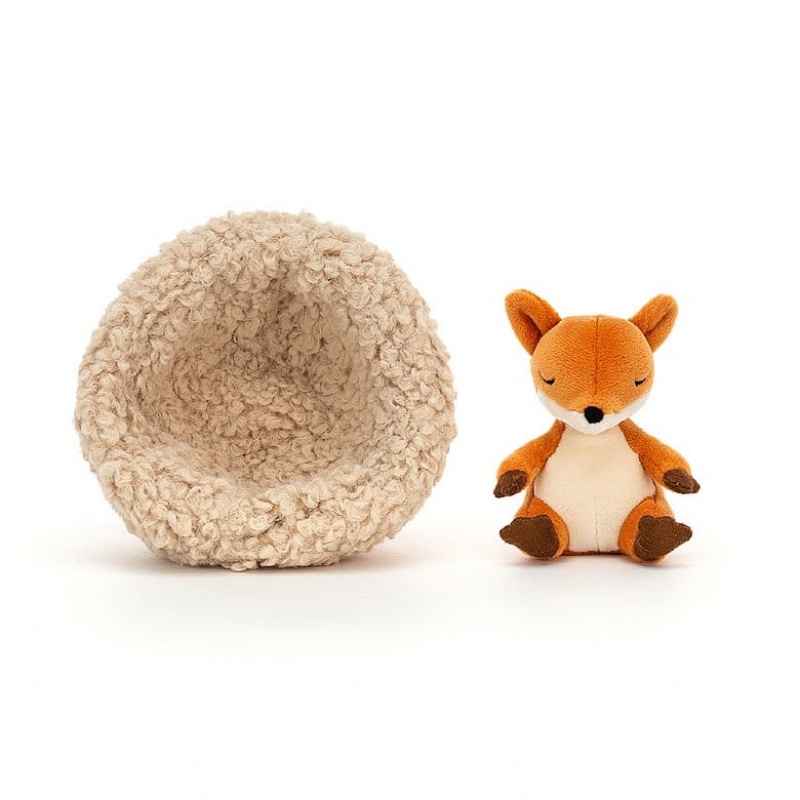 Jellycat Hibernating Fox 12 CM X 12 CM, Jellycat USA | NA2467159