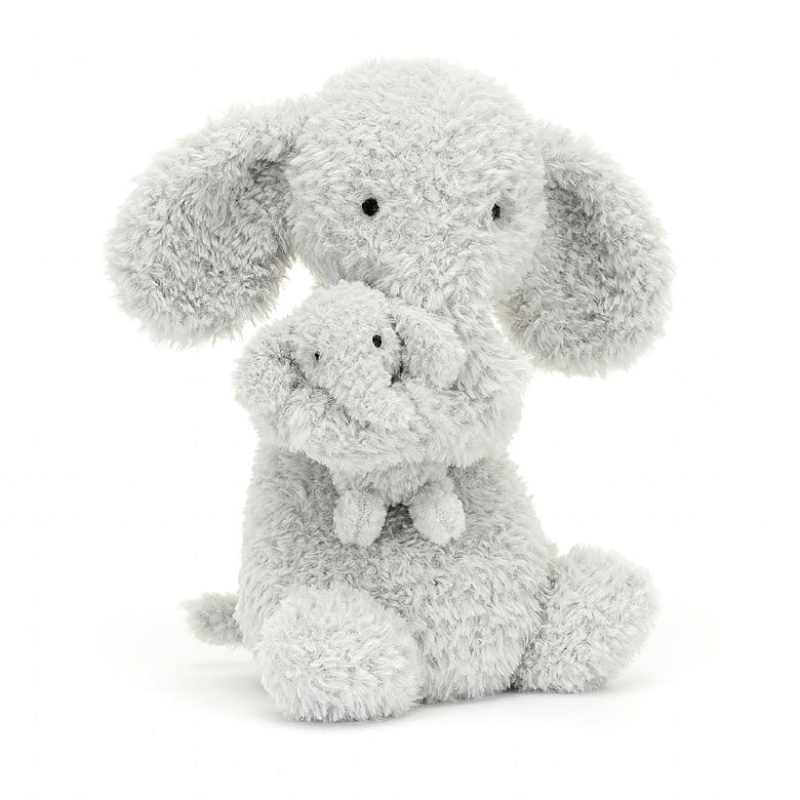 Jellycat Huddles Grey Elephant 26 CM X 14 CM, Jellycat USA | DO6159728