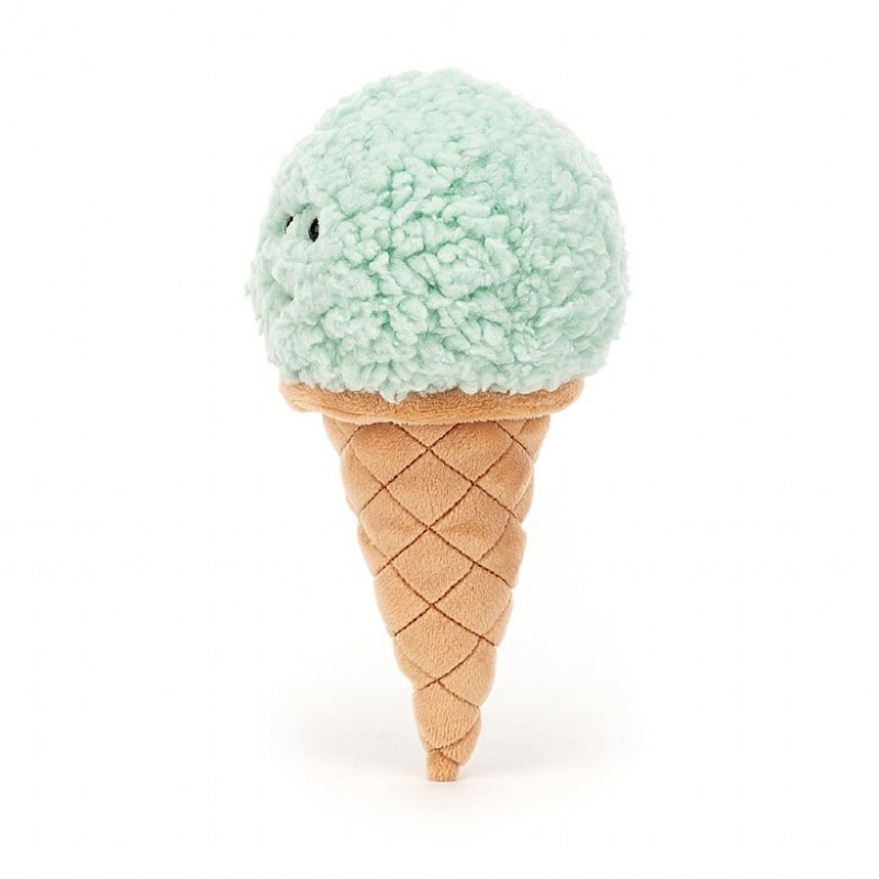 Jellycat Irresistible Ice Cream Mint 18 CM X 8 CM, Jellycat USA | IC2708914