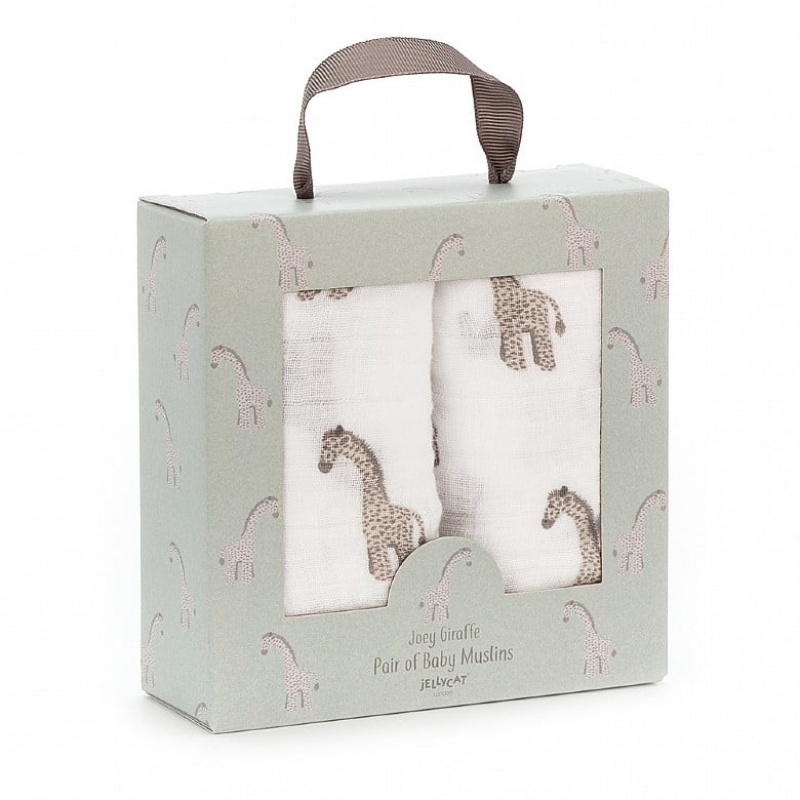 Jellycat Joey Giraffe Pair Of Muslins 70 CM X 70 CM, Jellycat USA | YQ0247689