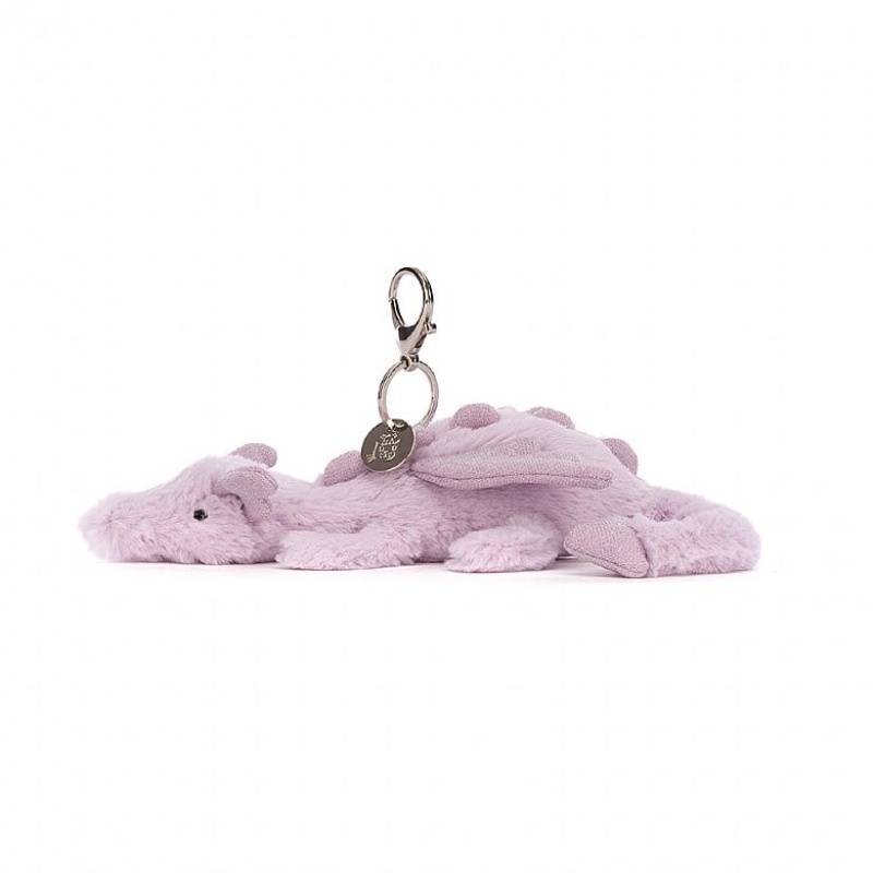 Jellycat Lavender Dragon Bag Charm 12 CM X 22 CM, Jellycat USA | QB4132709