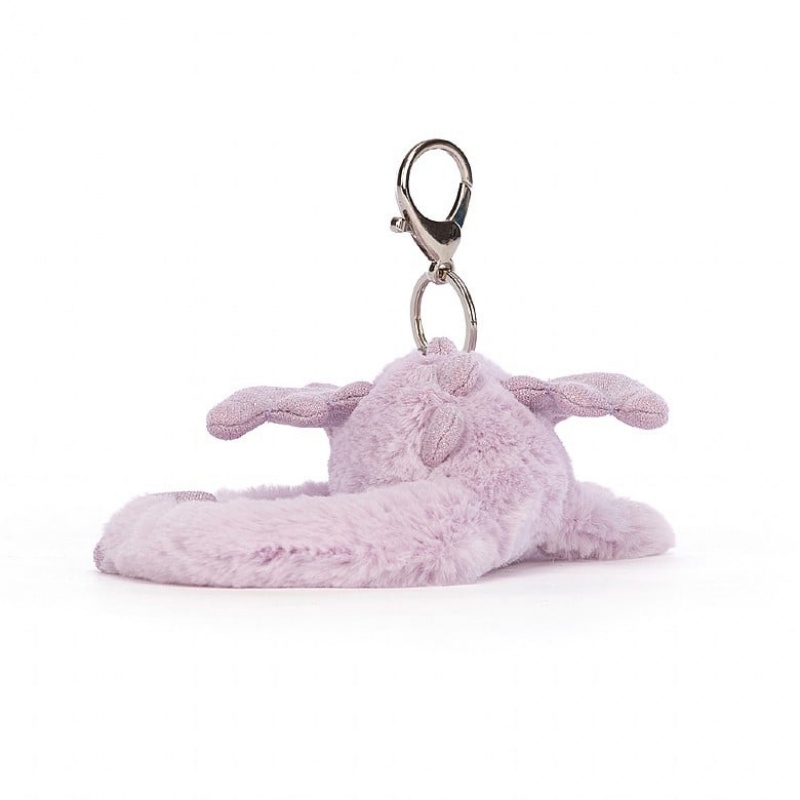 Jellycat Lavender Dragon Bag Charm 12 CM X 22 CM, Jellycat USA | QB4132709