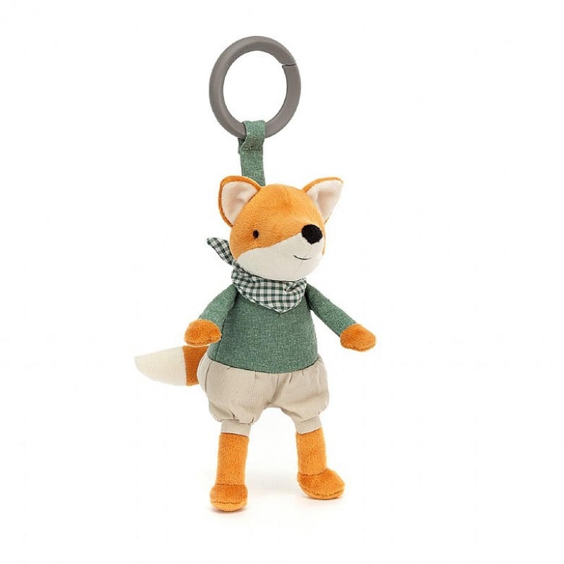 Jellycat Little Rambler Fox Rattle 14 CM X 7 CM, Jellycat USA | FL5392601