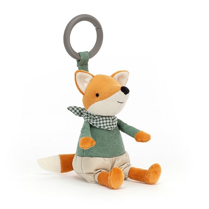 Jellycat Little Rambler Fox Rattle 14 CM X 7 CM, Jellycat USA | FL5392601