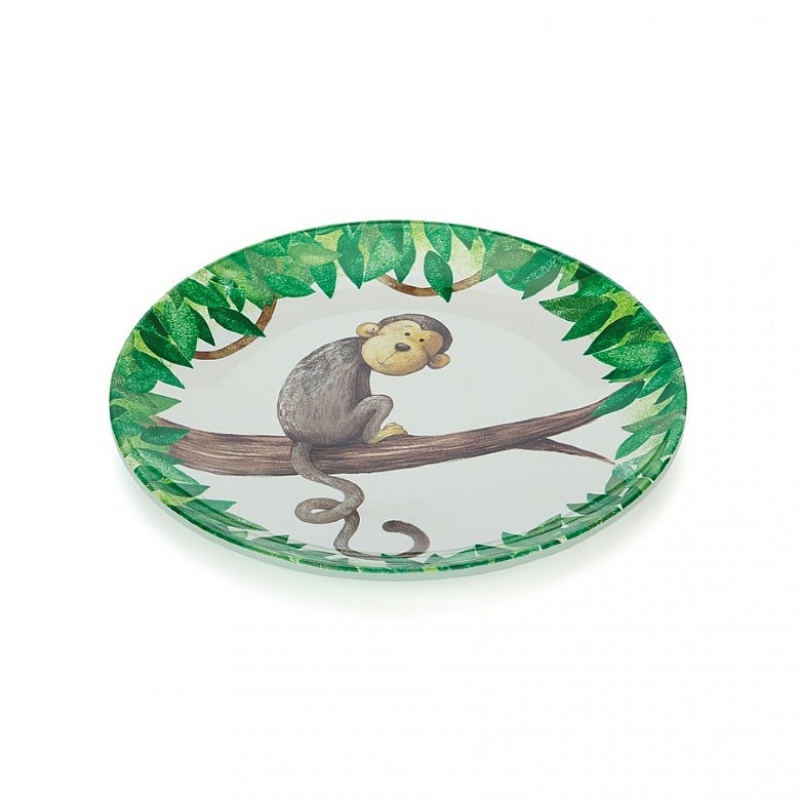 Jellycat Mattie Monkey Melamine Plate 20 CM X 20 CM, Jellycat USA | FT8573604