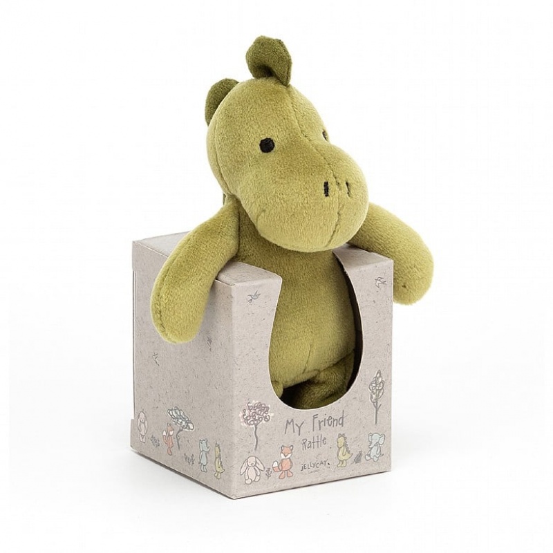 Jellycat My Friend Dino Rattle 12 CM X 5 CM, Jellycat USA | OC7684915