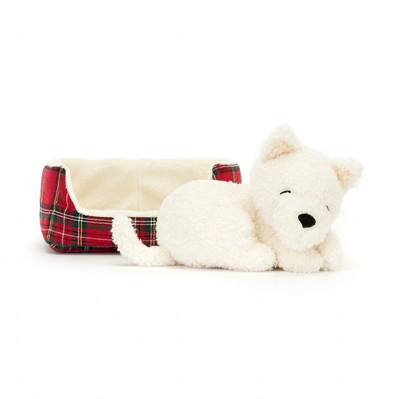 Jellycat Napping Nipper Westie 10 CM X 15 CM, Jellycat USA | OJ6347109