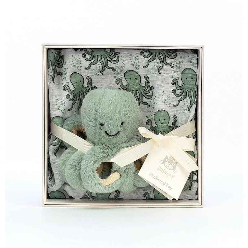 Jellycat Odyssey Octopus Gift Set 18 CM X 18 CM, Jellycat USA | CR6850917