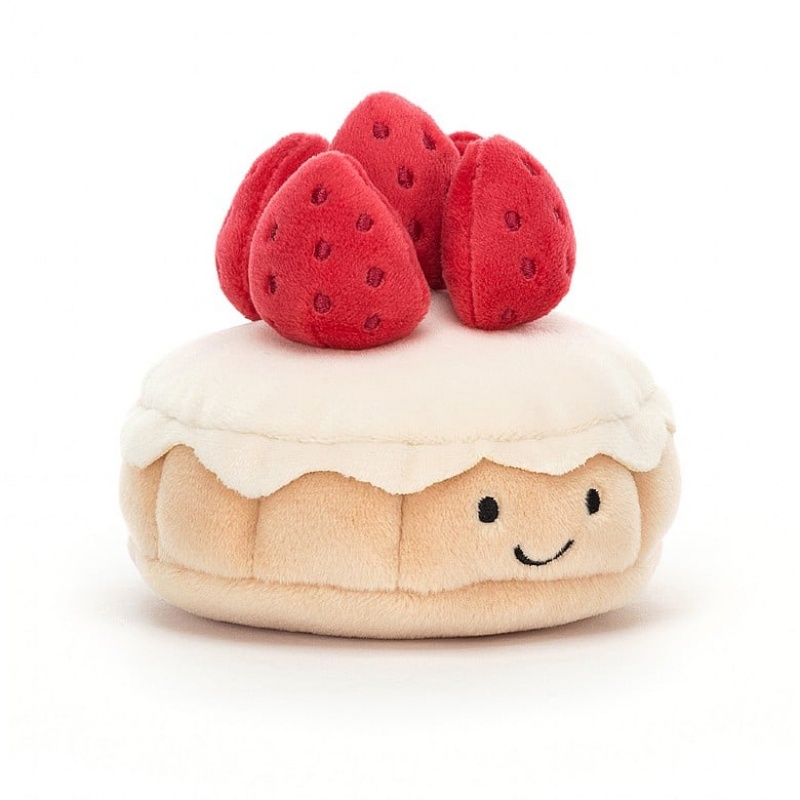 Jellycat Pretty Patisserie Tarte Aux Fraises 7 CM X 9 CM, Jellycat USA | FG2813670