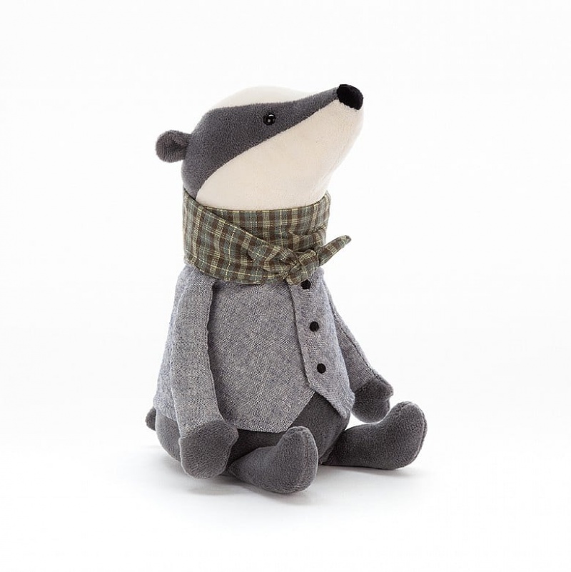 Jellycat Riverside Rambler Badger 23 CM X 9 CM, Jellycat USA | NH8723651