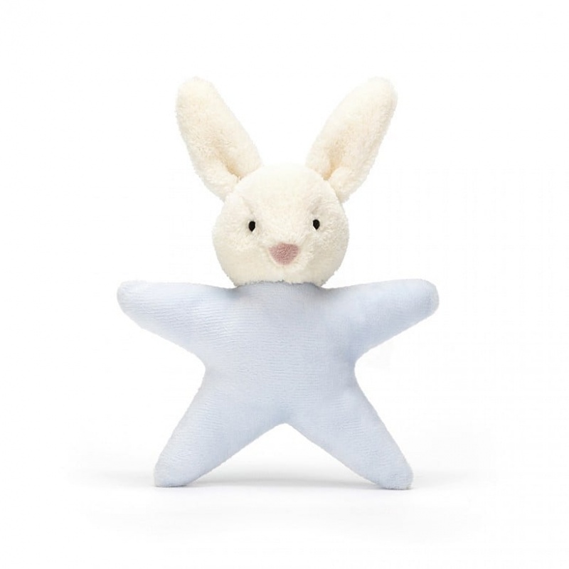 Jellycat Star Bunny Blue Rattle 16 CM X 6 CM, Jellycat USA | KA8059614