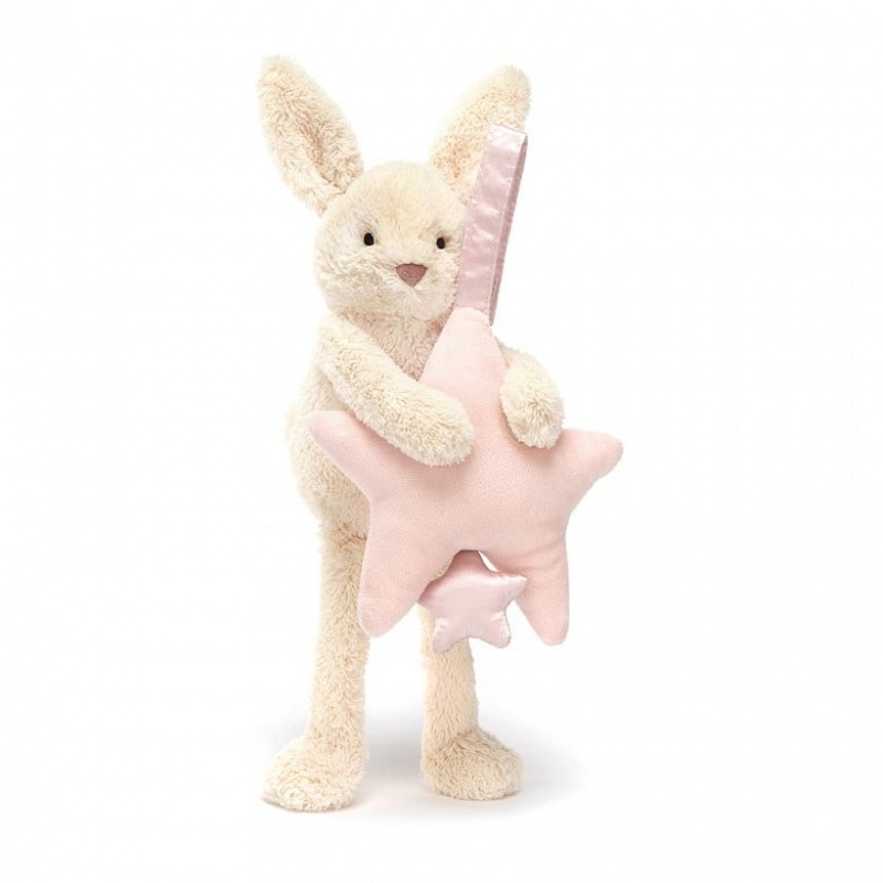 Jellycat Star Bunny Pink Musical Pull 28 CM X 7 CM, Jellycat USA | HN5083697