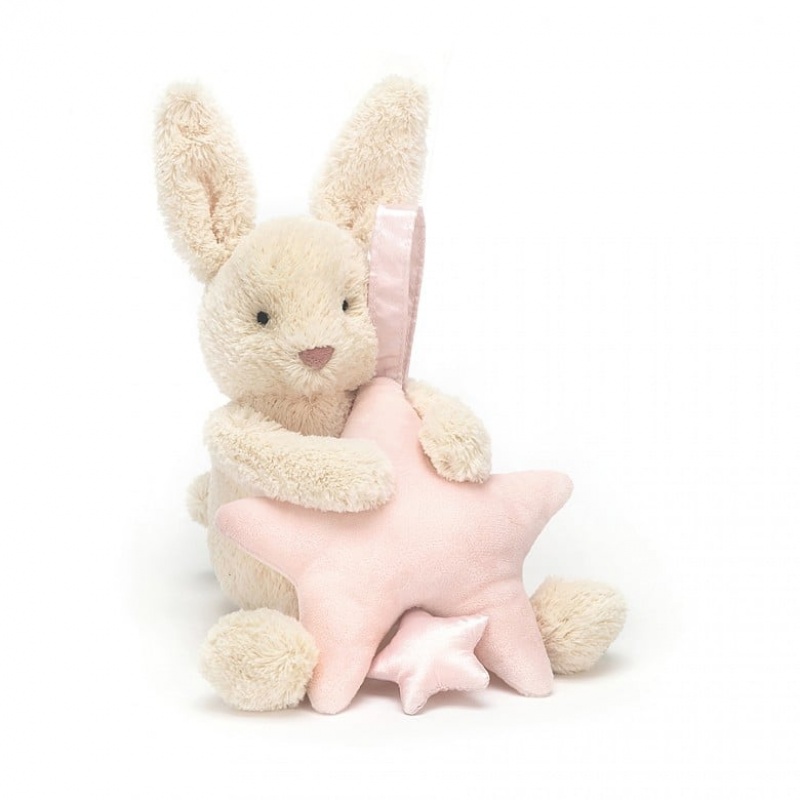 Jellycat Star Bunny Pink Musical Pull 28 CM X 7 CM, Jellycat USA | HN5083697