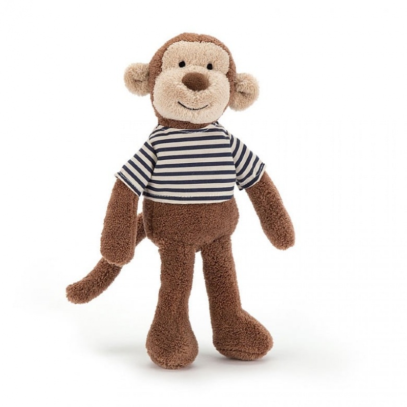 Jellycat Stripey Monkey 25 CM, Jellycat USA | FP4081397