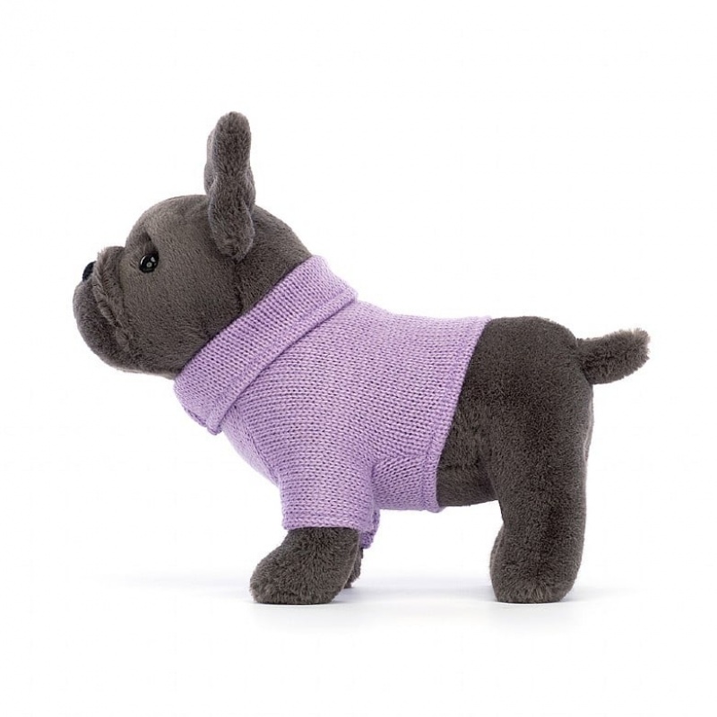 Jellycat Sweater French Bulldog Purple 17 CM X 19 CM, Jellycat USA | TD6827354