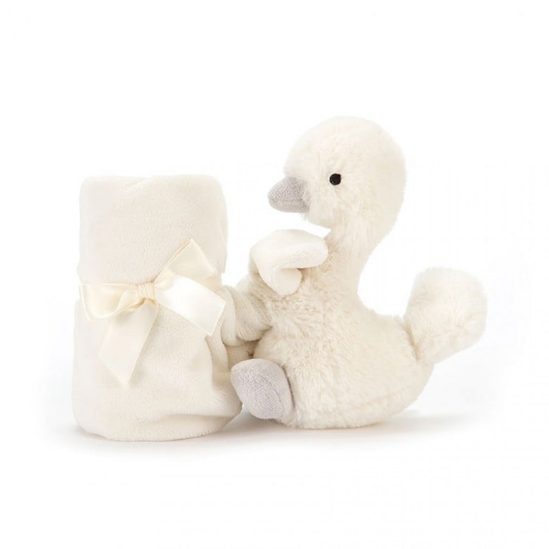 Jellycat Syllabub Swan Grey Soother 34 CM X 8 CM, Jellycat USA | EZ2638507