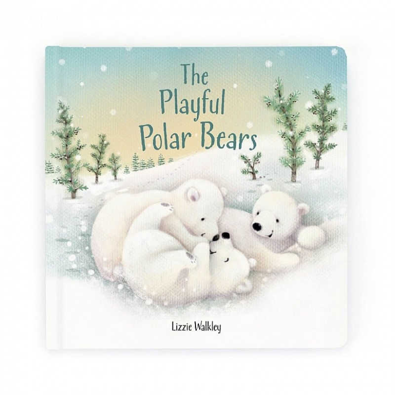 Jellycat The Playful Polar Bears Book 21 CM X 21 CM, Jellycat USA | LY0876342