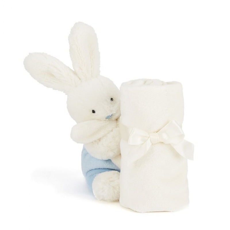 Jellycat Velvet Bunny Blue Soother 34 CM, Jellycat USA | RG2109483