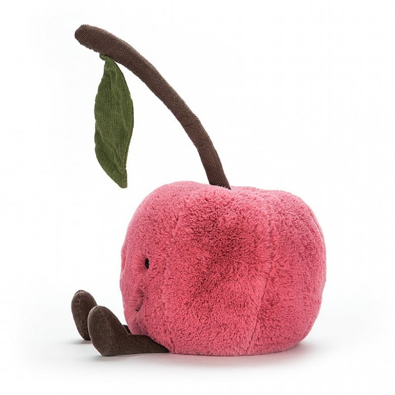 LARGE Jellycat Amuseable Cherry 23 CM X 18 CM, Jellycat USA | LH6253941