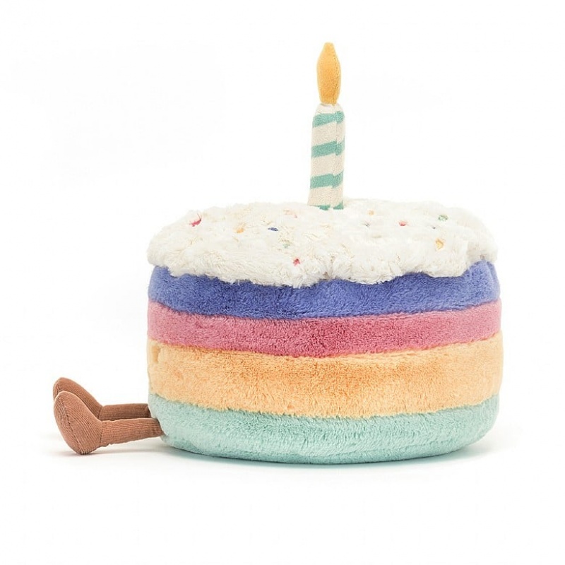 LARGE Jellycat Amuseable Rainbow Birthday Cake 26 CM X 21 CM, Jellycat USA | GL1305267