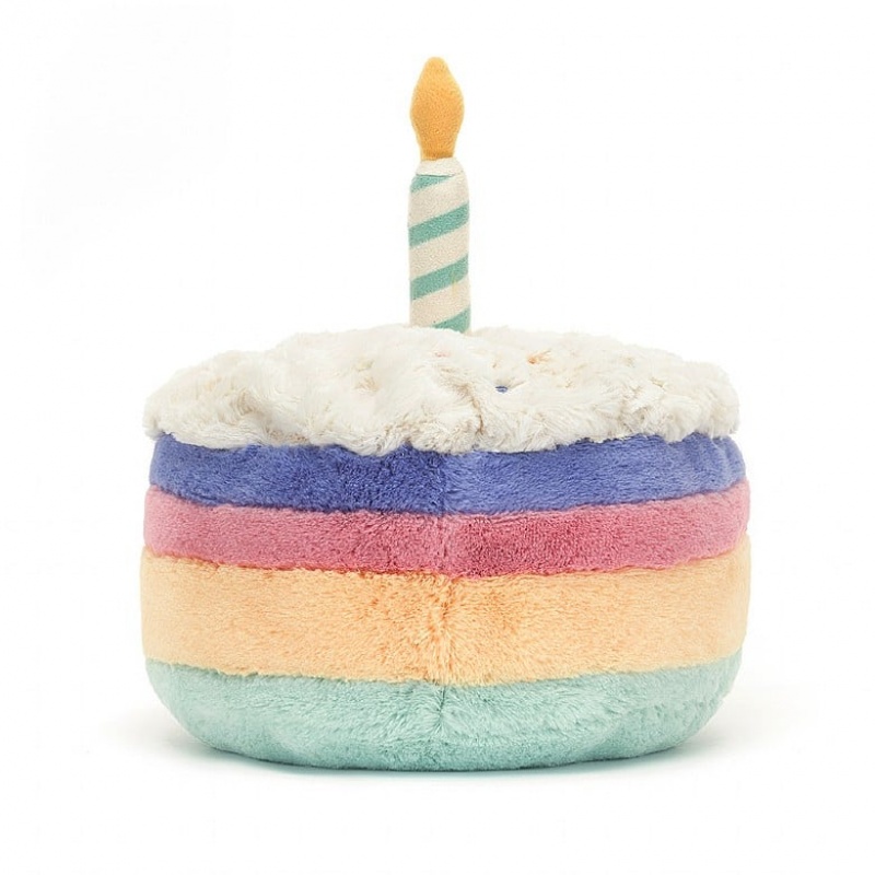 LARGE Jellycat Amuseable Rainbow Birthday Cake 26 CM X 21 CM, Jellycat USA | GL1305267