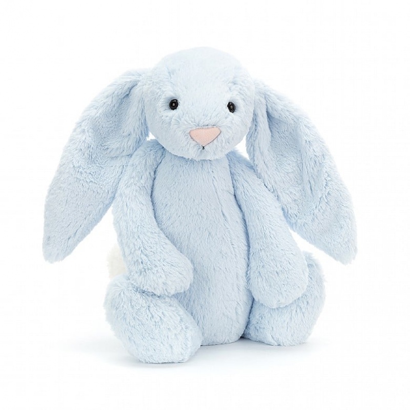 LARGE Jellycat Bashful Blue Bunny 36 CM X 15 CM, Jellycat USA | CZ5691304