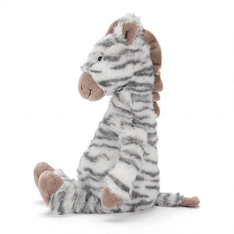 LARGE Jellycat Fluffles Zebra 40 CM X 15 CM, Jellycat USA | YL9154302