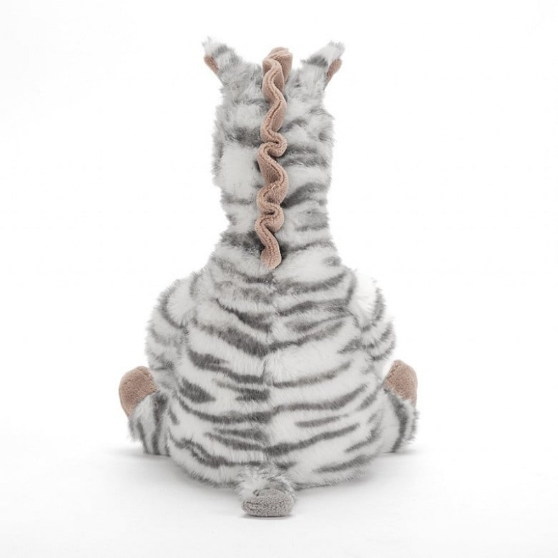 LARGE Jellycat Fluffles Zebra 40 CM X 15 CM, Jellycat USA | YL9154302