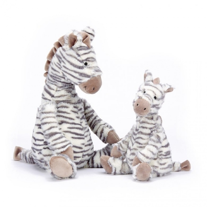 LARGE Jellycat Fluffles Zebra 40 CM X 15 CM, Jellycat USA | YL9154302