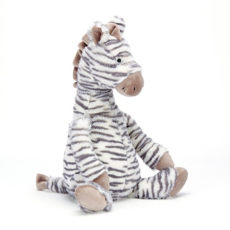 LARGE Jellycat Fluffles Zebra 40 CM X 15 CM, Jellycat USA | YL9154302