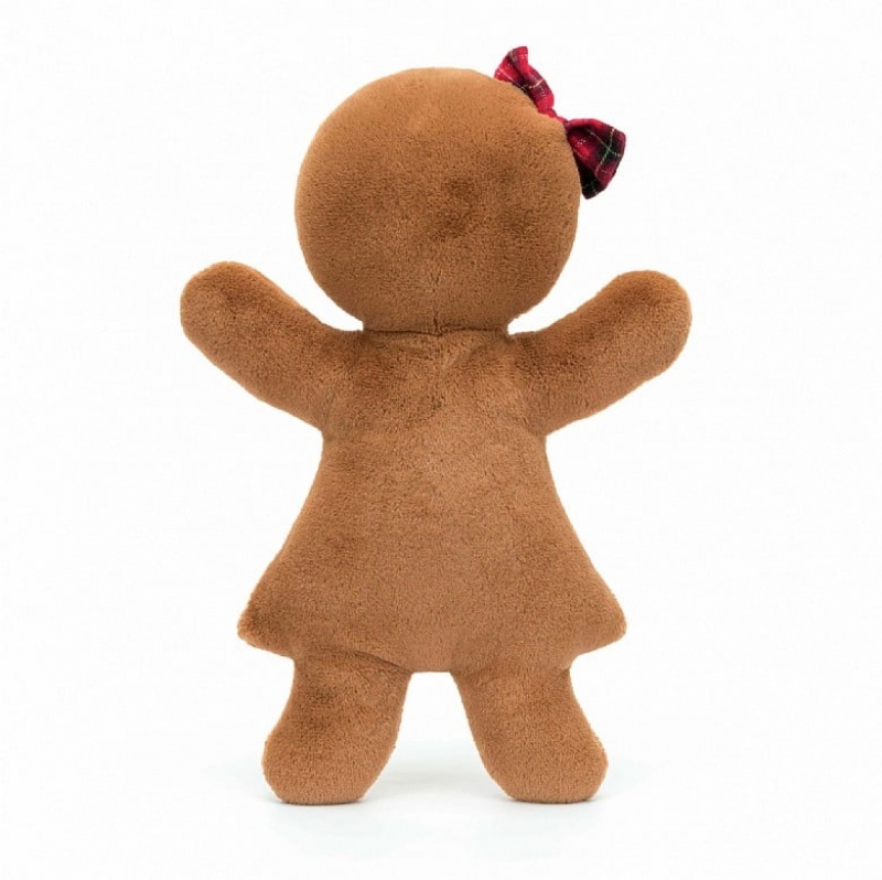 LARGE Jellycat Jolly Gingerbread Ruby 33 CM X 18 CM, Jellycat USA | YH4286310