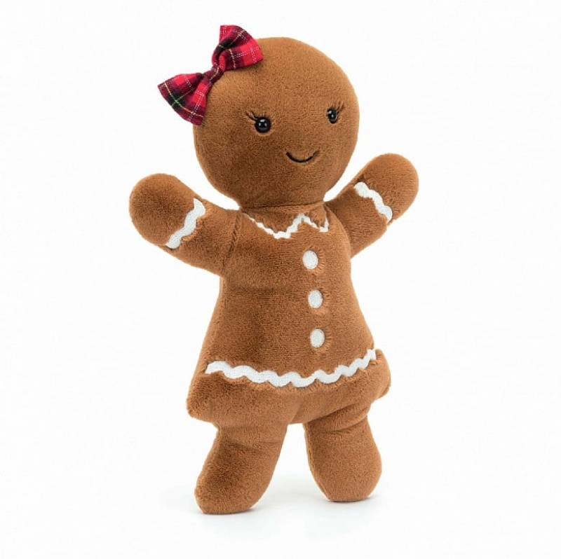 LARGE Jellycat Jolly Gingerbread Ruby 33 CM X 18 CM, Jellycat USA | YH4286310