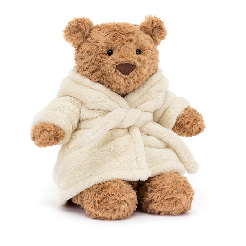 MEDIUM Jellycat Bartholomew Bear Bathrobe 26 CM X 12 CM, Jellycat USA | TC9520463