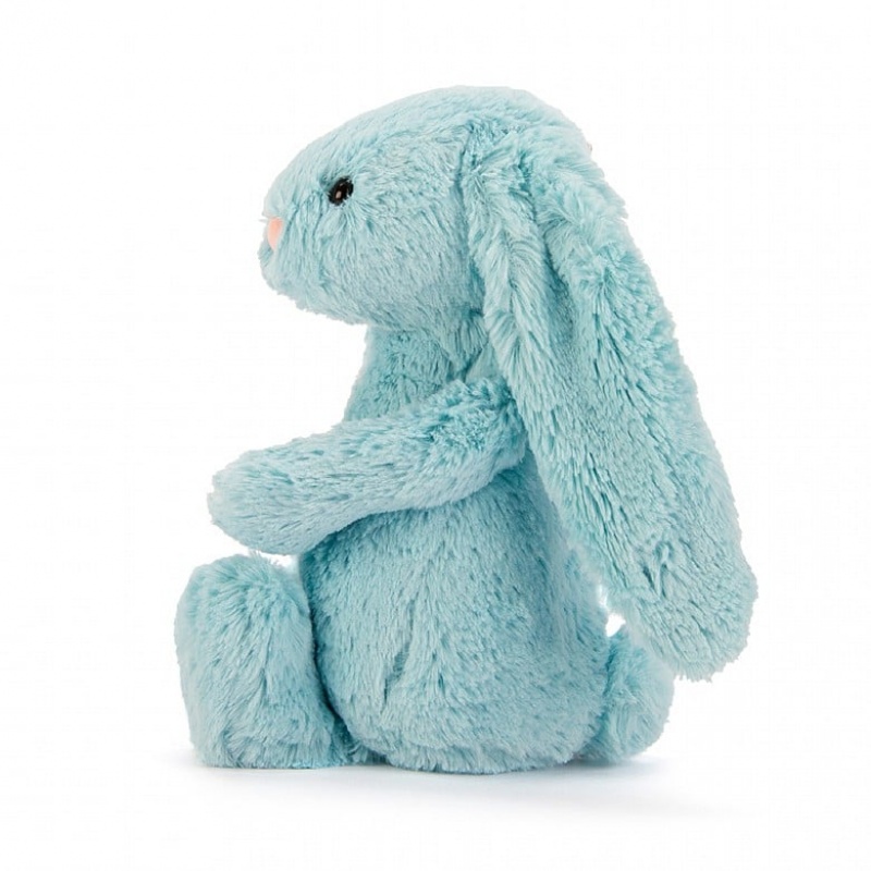 MEDIUM Jellycat Bashful Aqua Bunny 31 CM X 12 CM, Jellycat USA | NT3268074