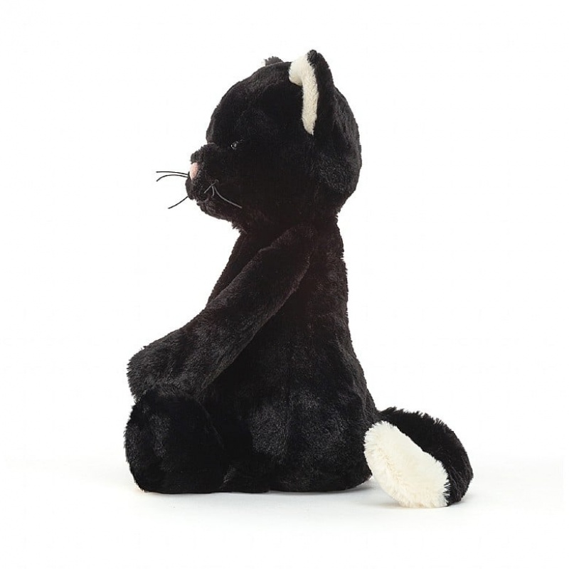 MEDIUM Jellycat Bashful Black Kitten 31 CM X 12 CM, Jellycat USA | RF5873046