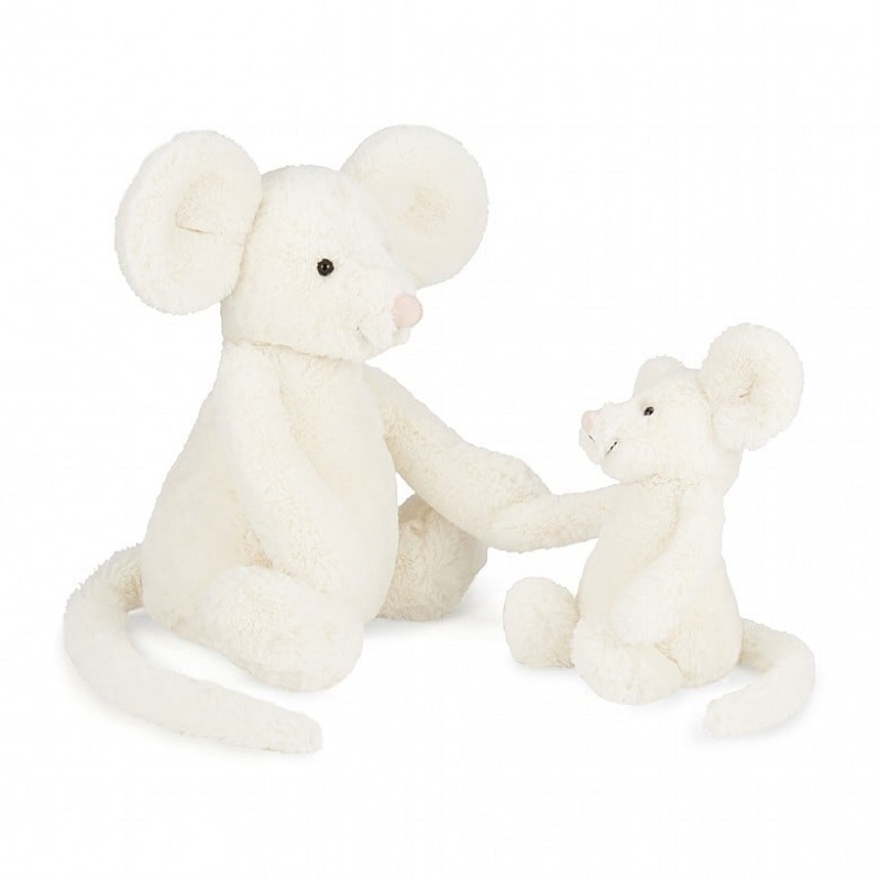 MEDIUM Jellycat Bashful Cream Mouse 31 CM X 12 CM, Jellycat USA | AN9325874