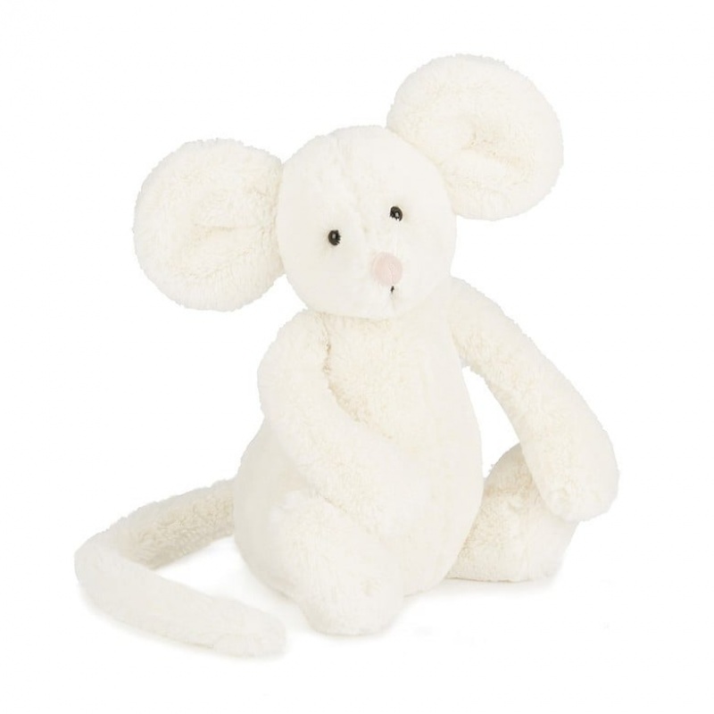 MEDIUM Jellycat Bashful Cream Mouse 31 CM X 12 CM, Jellycat USA | AN9325874