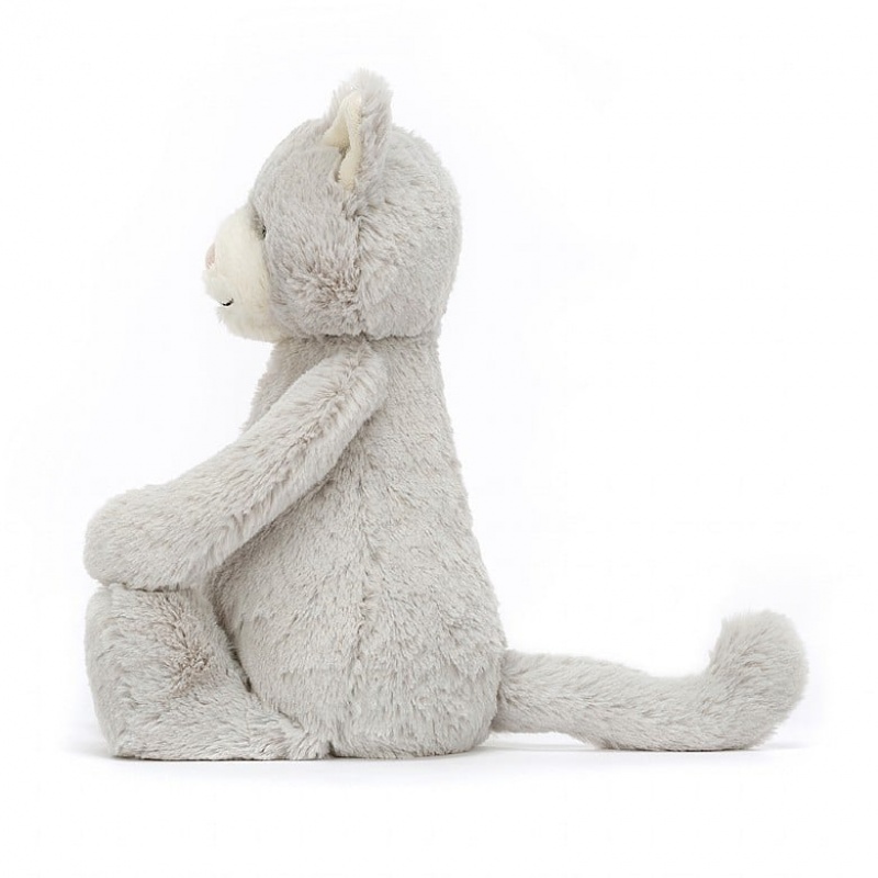 MEDIUM Jellycat Bashful Grey Kitty 31 CM X 12 CM, Jellycat USA | HO0349152