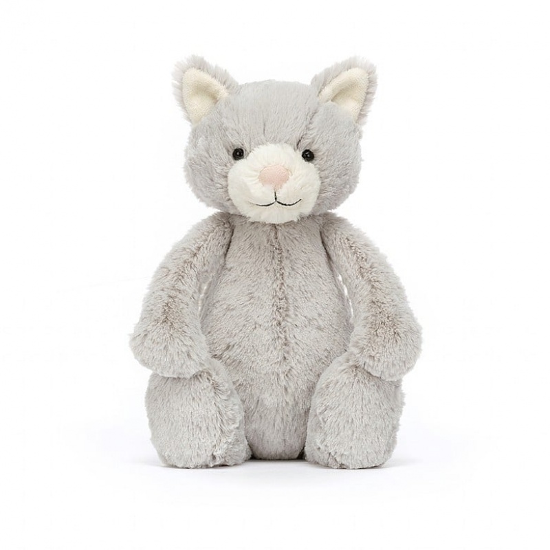 MEDIUM Jellycat Bashful Grey Kitty 31 CM X 12 CM, Jellycat USA | HO0349152