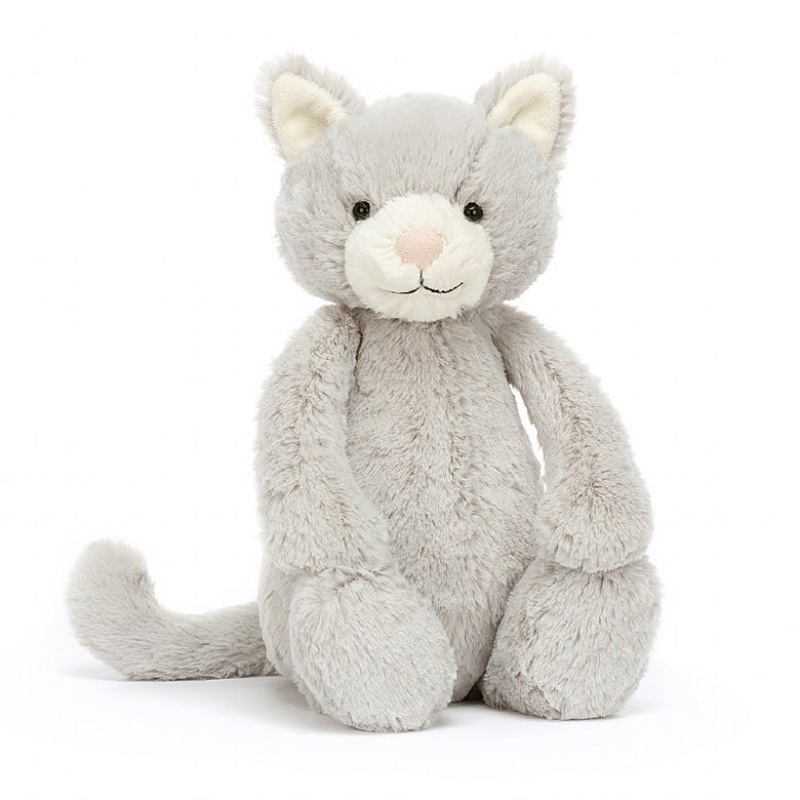 MEDIUM Jellycat Bashful Grey Kitty 31 CM X 12 CM, Jellycat USA | HO0349152