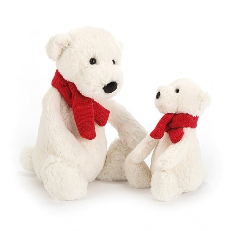 MEDIUM Jellycat Bashful Polar Bear 31 CM X 13 CM, Jellycat USA | VB6359870