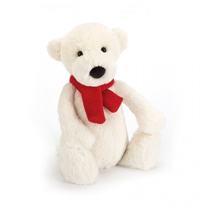 MEDIUM Jellycat Bashful Polar Bear 31 CM X 13 CM, Jellycat USA | VB6359870