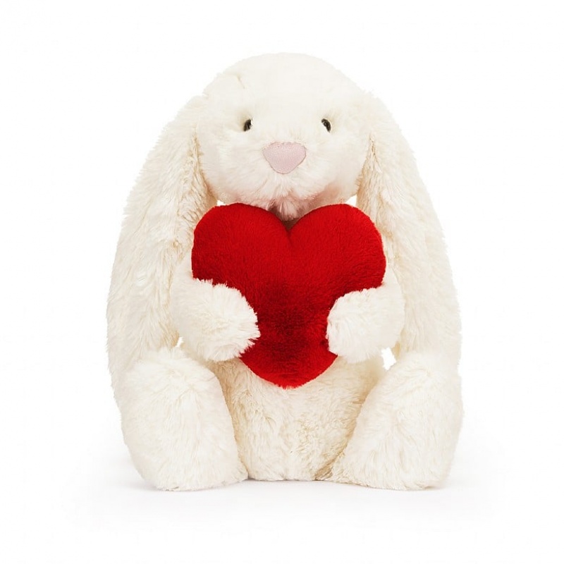 MEDIUM Jellycat Bashful Red Love Heart Bunny 31 CM X 12 CM, Jellycat USA | WK6340785