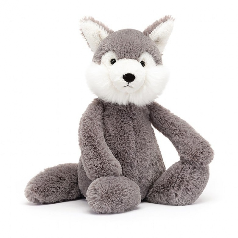 MEDIUM Jellycat Bashful Wolf 31 CM X 12 CM, Jellycat USA | XG7364105