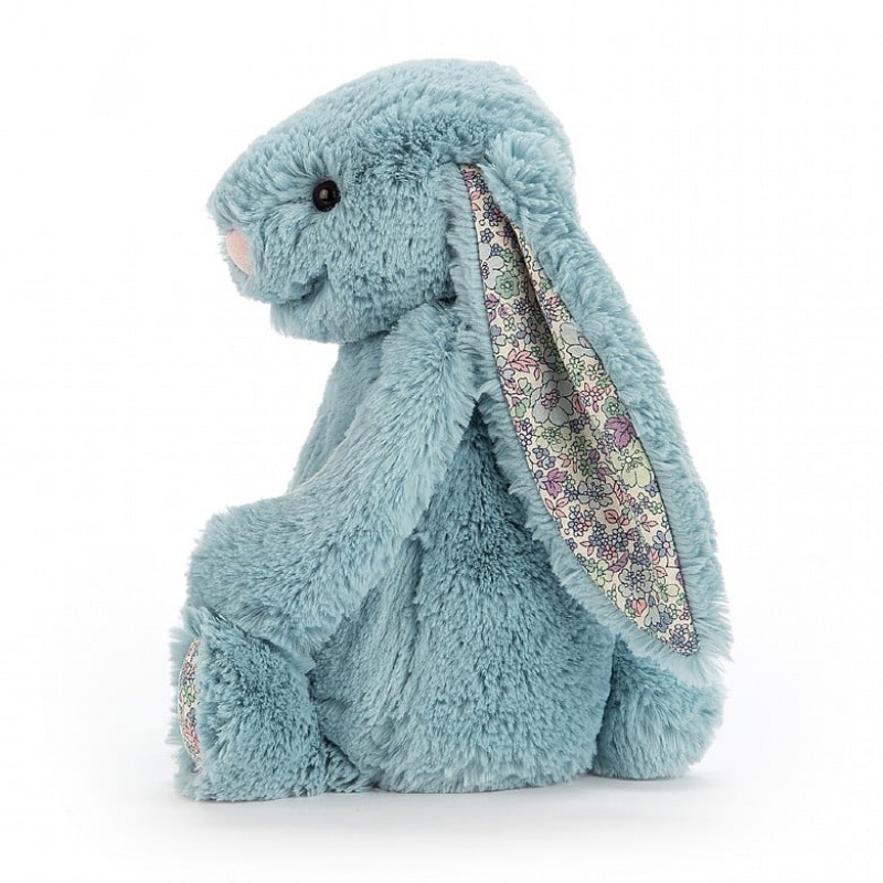 MEDIUM Jellycat Blossom Aqua Bunny 31 CM X 12 CM, Jellycat USA | UD2019746